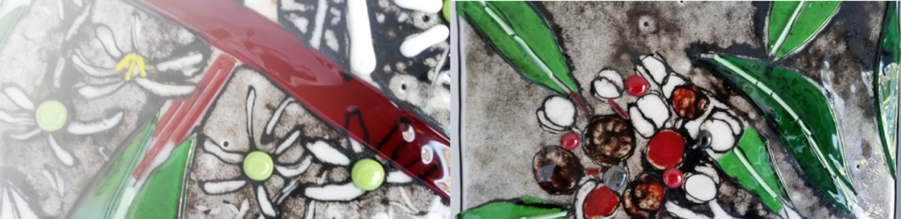 Mountain Pepper glass art by Pamela Skurulis
